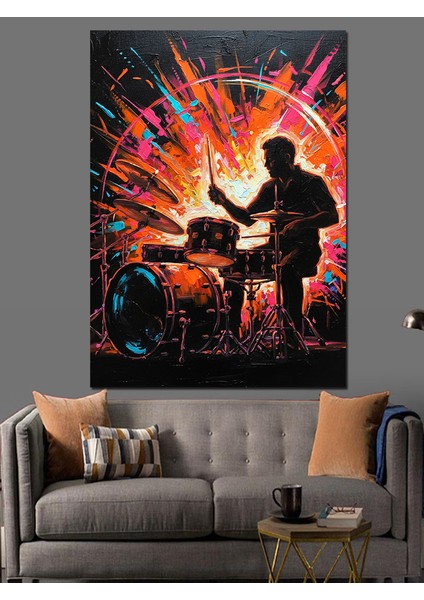 Rock Müzik Grubu Konseri Dekoratif Kanvas - Mdf Ahşap Tablo fırsatları