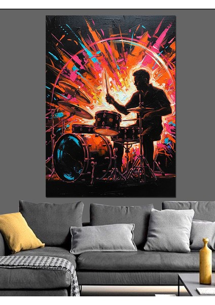 Rock Müzik Grubu Konseri Dekoratif Kanvas - Mdf Ahşap Tablo indirimleri