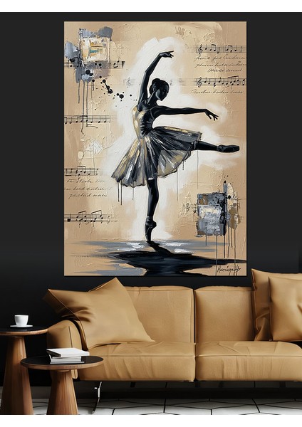 Bale Yapan Balerin Kadın Dekoratif Kanvas - Mdf Ahşap Tablo modelleri