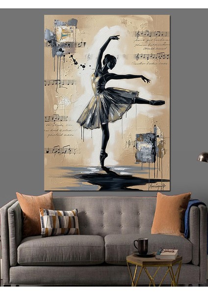 Bale Yapan Balerin Kadın Dekoratif Kanvas - Mdf Ahşap Tablo fırsatları