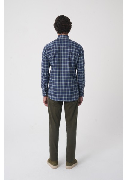 Regular Fit Pamuk Lacivert Erkek Gömlek GMEKS4KPAL242065_E39 indirimleri