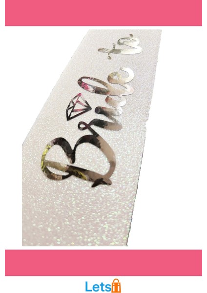 Beyaz Gümüş Bride To Be Yazılı Kuşak Kemer modelleri