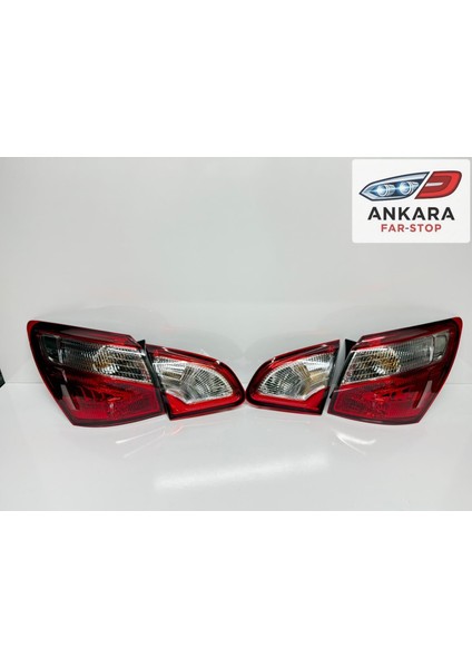 Nissan Qashqai 2010 - 2013 Stop Lambası Sağ - Sol Iç ve Dış Takım (Ledli Tip Toplam 4 Adet Stop)