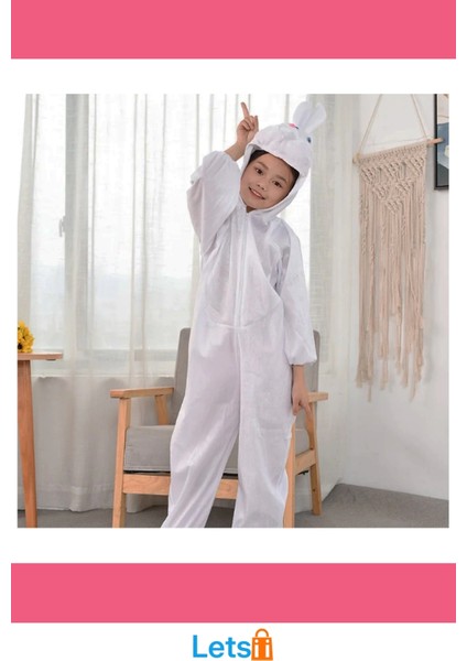 Beyaz Yumuşak Tavşan Kostümü 2 3 Yaş Çocuklar Için modelleri