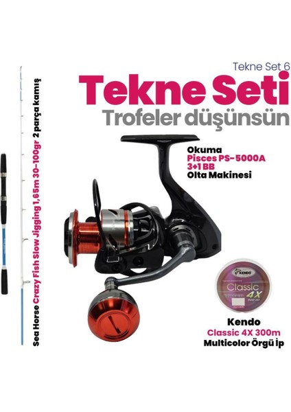 Seahorse Crazy Fish 165 cm Kamış - Okuma Pisces 5000 Tekne Seti 6