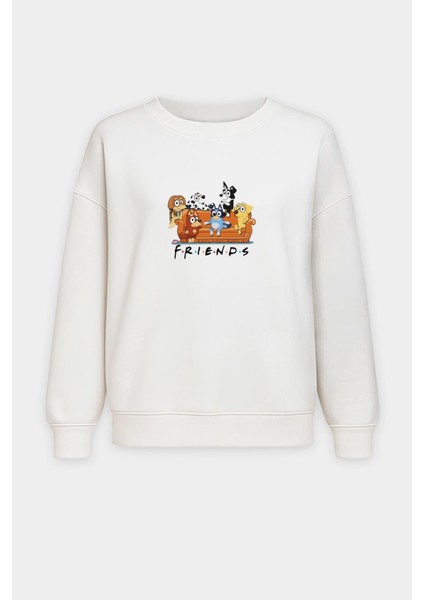 Kadın Premium Kumaş Şardonlu Köpek Baskılı Oversize Sweatshirt fiyatları