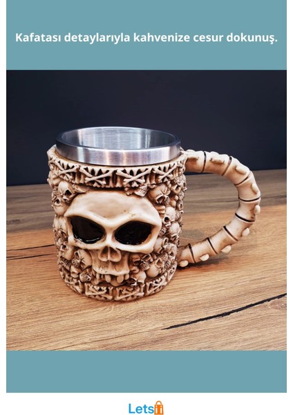 3D Tasarımlı Iskelet Görünümlü Kupa Bardak fiyatları