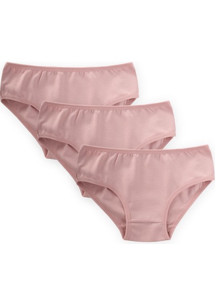 Üçlü Kız Külot Set 2-9 Yaş Pudra Pembe