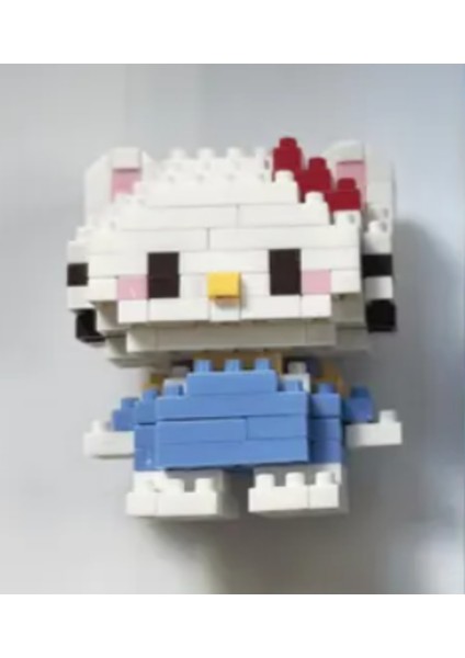 Bricks Hello Kitty ve Cinnemorol Karakter Figürü 3D Yapboz Puzzle Yapı Oyuncakları Mini Blok 2li Set