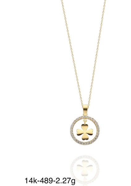 Minik Yoncalı Çok Şık 14 Ayar Altın Kolye fiyatları