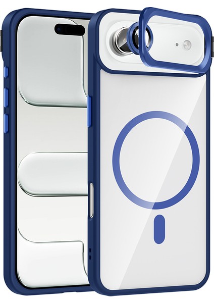 iPhone 17 Air Kılıf Standlı ve Kamera Lens Hediyeli M-Safe Şarj Özellikli Zore Etro Kapak - Derin Mo fiyatları