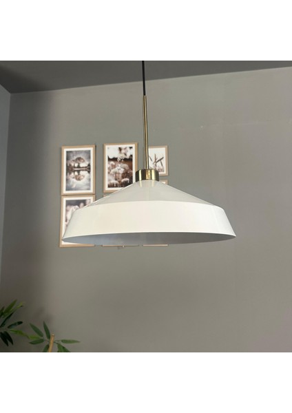 Lema Beyaz Tekli Avize Ince Eskitme Başlık Sarkıt Lamba Restoran Cafe Salon Avizeleri