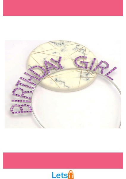 Mor Renk Kristal Taşlı Parlak Doğum Günü Kızı Taçı modelleri