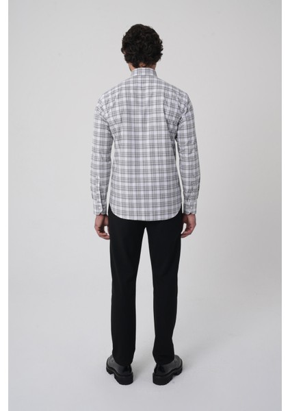 Regular Fit Pamuk Gri Erkek Gömlek GMEKS4K242031_D55 indirimleri