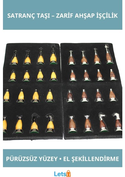 Ahşap Doğal El Yapımı Klasik Satranç Taşı No 4