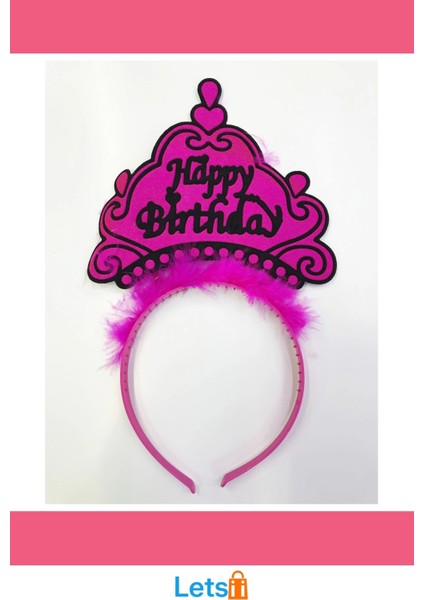 Happy Birthday Yazılı Neon Renk Taç 12 Adet Parti Aksesuarı fırsatları