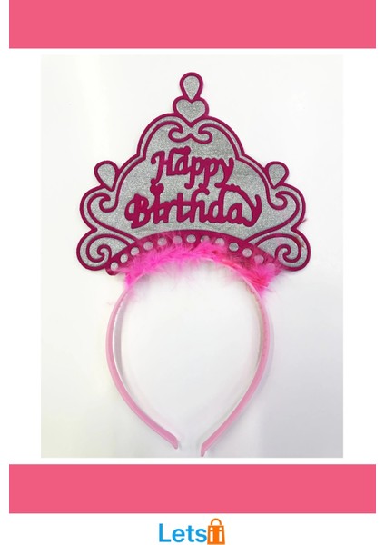 Happy Birthday Yazılı Neon Renk Taç 12 Adet Parti Aksesuarı indirimleri