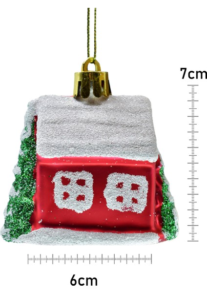 Premium Collection 4lü Beyaz Çatılı Ev Süs Yılbaşı Süsü fiyatları