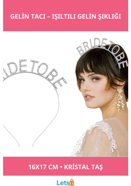 Gümüş Kaplama Kristal Taşlı Bride To Be Gelin Tacı