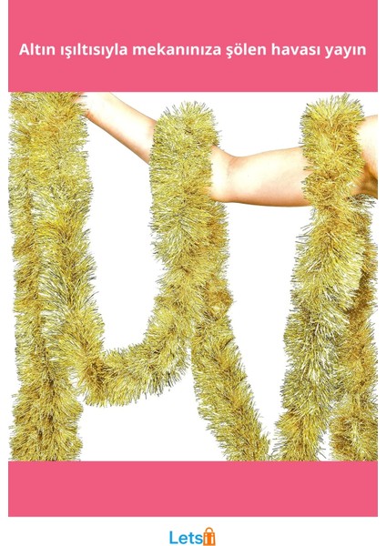 Kalın Simli Parlak Parti Süsü 2 Metre Altın fiyatları