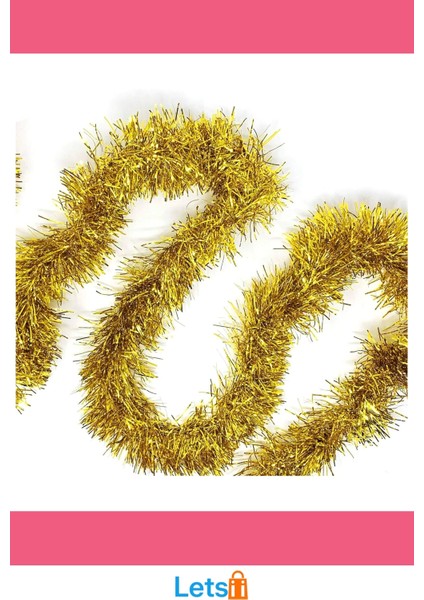 Kalın Simli Parlak Parti Süsü 2 Metre Altın modelleri