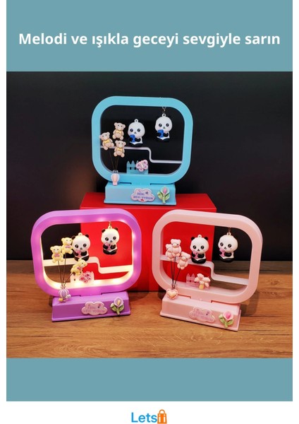 Sevimli Müzikli Panda LED Gece Lambası Dekoratif Işık fiyatları