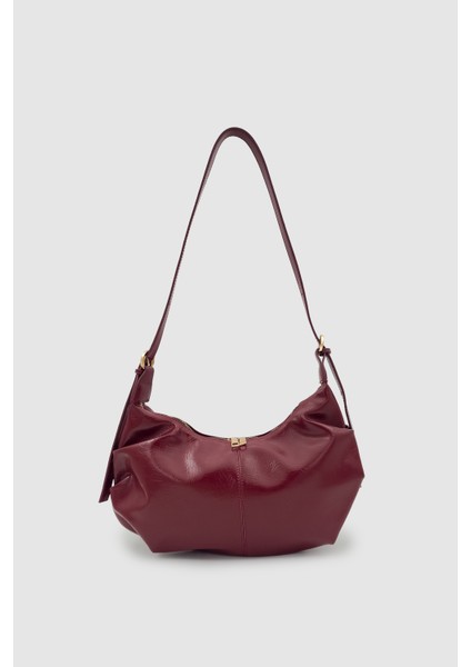Lilsa Ayarlanabilir Askılı Yumuşak Form Baget Omuz Çantası Bordo