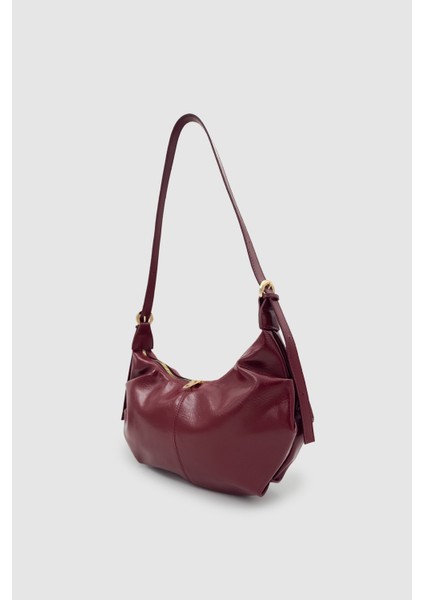 Lilsa Ayarlanabilir Askılı Yumuşak Form Baget Omuz Çantası Bordo modelleri