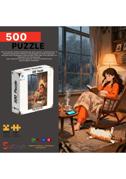 500 Parça Puzzle Kedim, Çayım ve Ben