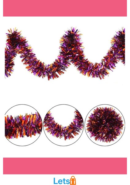 Mor Turuncu Çift Renk Sim Süs 180 cm Dekoratif Aksesuar modelleri