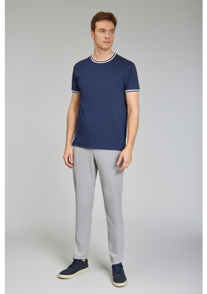 Yaka Detaylı Erkek Cool Touch Lacivert Tshirt TS24Y24107_D39