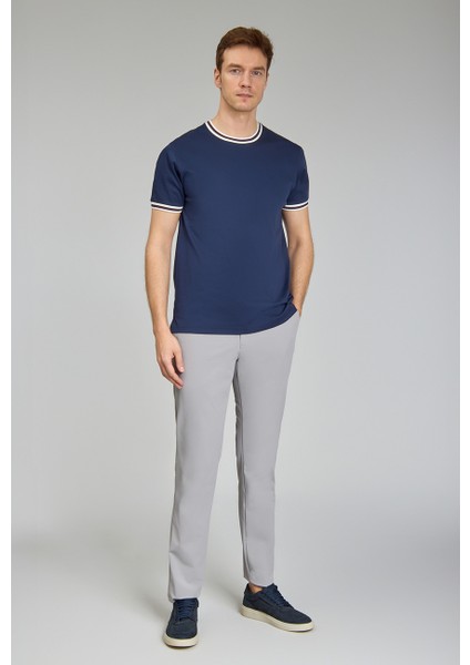 Yaka Detaylı Erkek Cool Touch Lacivert Tshirt TS24Y24107_D39 modelleri