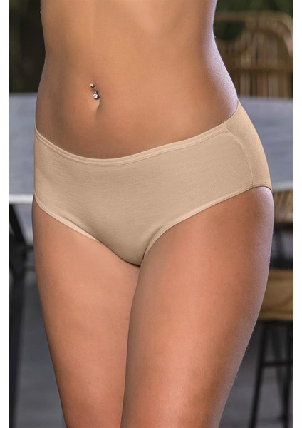 Pamuklu Yüksek Bel Slip Külot Ten (BRF2966)