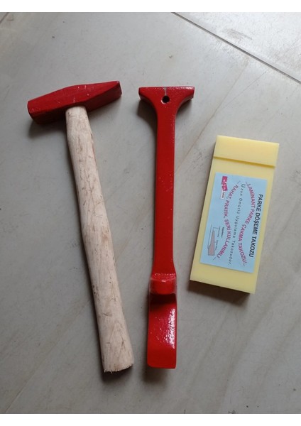 Laminant Parke Usta Seti Kestamid Döşeme Takozu 2 cm x 17 cm - Çekiç 500 Gr ve Çektirme Demiri 3 x 32 cm