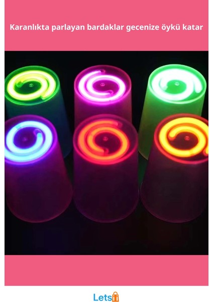 Karanlıkta Yanan Şık Parlayan Mega Glow Bardaklar 8 Adet fiyatları