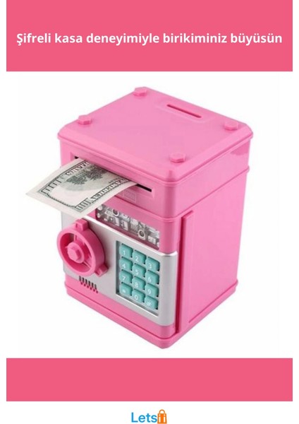 Şifreli Atm Kumbara Işıklı Sesli Uyarı Geniş Hazne 4 Haneli Şifreli Kasa fiyatları