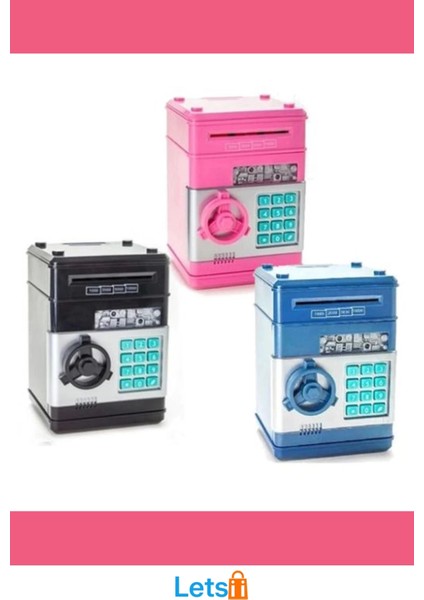 Şifreli Atm Kumbara Işıklı Sesli Uyarı Geniş Hazne 4 Haneli Şifreli Kasa modelleri