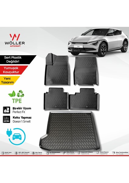 Kia Ev6 Paspas Bagaj Havuzu Set Elektrikli 2022 Sonrası Uyumlu 3D Ultraflex Set