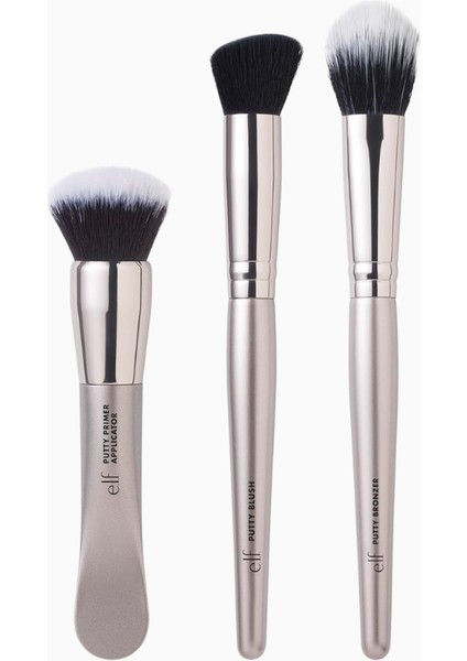 Putty Tools Trio 3 Parça Yüz Makyaj Fırçası Seti, Vegan