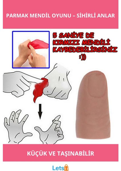 Eğlenceli Sihirli Parmak Mendil Kaybetme Oyunu Illüzyon Aksesuarı