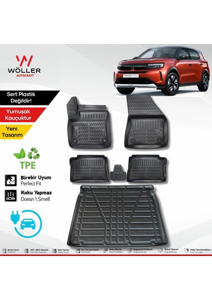 Opel Frontera Paspas Bagaj Havuzu Set Elektrikli 2025 Sonrası Uyumlu 3D Ultraflex Set
