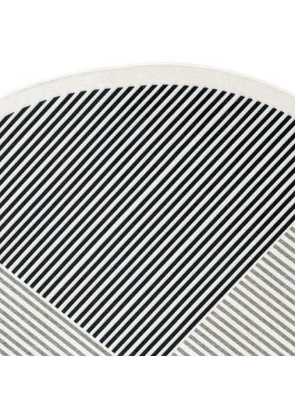 Pratico Gri Oval Mutfak Halısı Geometrik Desen Makinede Yıkanabilir Kaymaz Taban Dijital Baskı Halı fırsatları