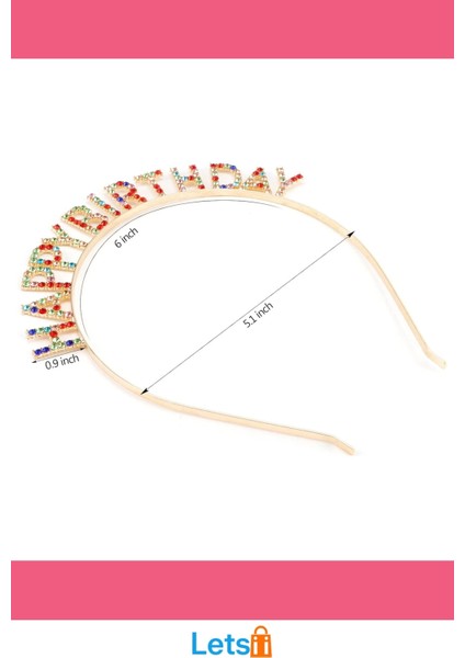 Renkli Kristal Taşlı Lüks Happy Birthday Taçı 16X17 cm modelleri
