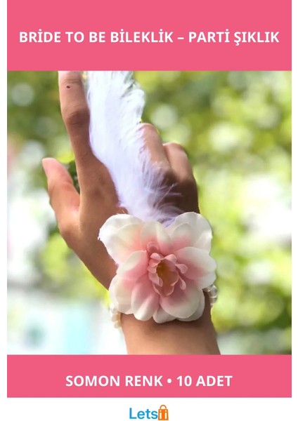 Somon Renk Bride To Be Bileklik 10 Adet