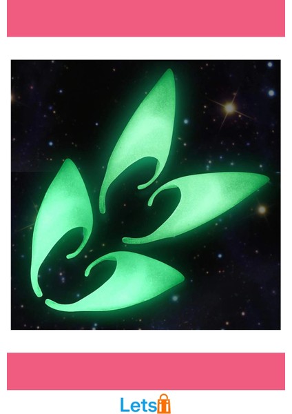 Karanlıkta Yanan Fosforlu Yumuşak Lateks Elf Kulağı 1 Çift fırsatları