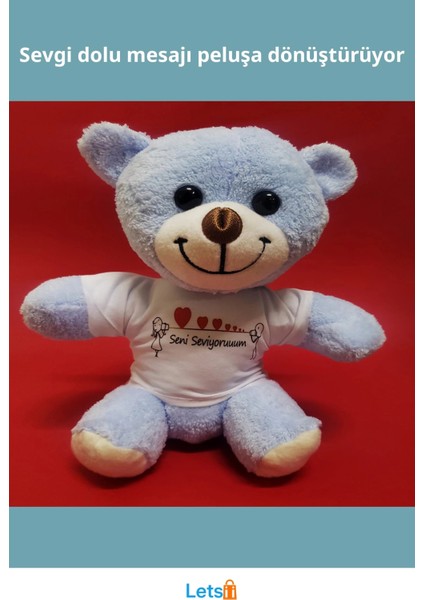 Yumuşak Peluş Seni Seviyorum Tişörtlü Ayıcık 25 cm fiyatları