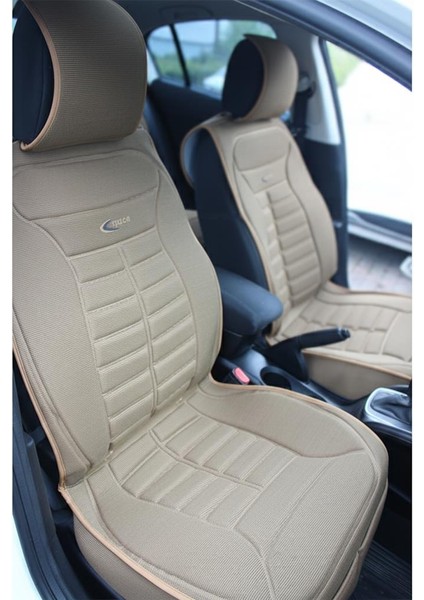 Tüm Araçlarla Uyumlu Premium Koltuk Minderi Ön ve Arka Koltuklar Için 5'li Bej Renk