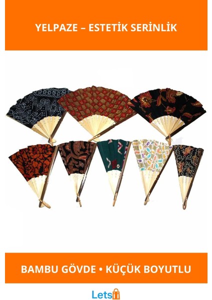 Hafif Dayanıklı Bambu Bez Yelpaze Küçük Dekoratif Aksesuar