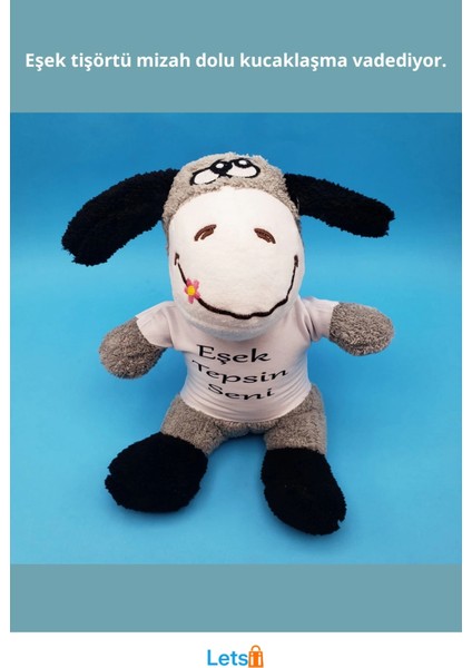 Sevimli Tişörtlü Peluş Eşek Oyuncak 24 cm fiyatları