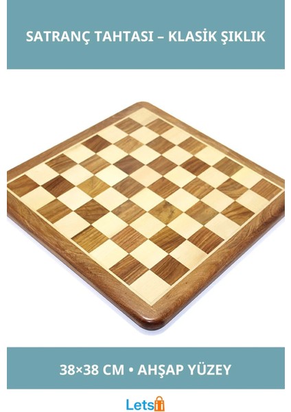 Ahşap Satranç Tahtası 38 cm Klasik ve Şık Tasarım